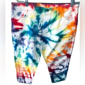 Vintage rainbow tie dye Rustler denim jeans. 40X32. 100% cotton. EUC